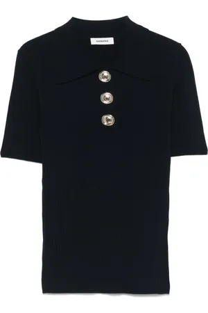 Sandro Poloshirt aus geripptem Strick