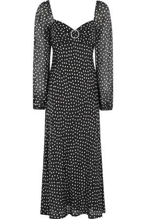 RIXO London Gepunktetes Midikleid