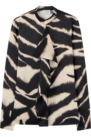 ST. JOHN Bluse mit Zebra-Print