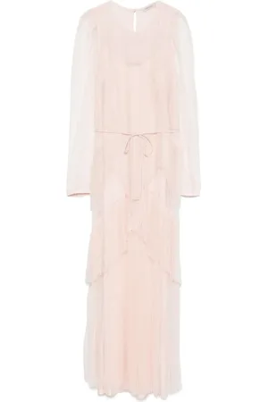 Twin-Set Plissiertes Maxikleid aus Tüll