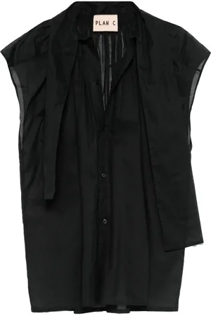 Plan C Organza-Bluse mit Schaldetail