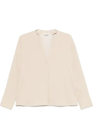 Vince Bluse mit Faux-Leder-Besatz