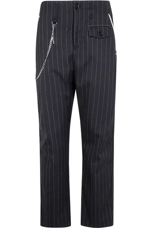 High Gestreifte Straight-Leg-Hose