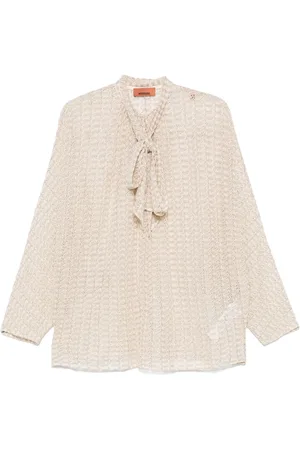Missoni Lamé-Bluse mit Schärpenkragen