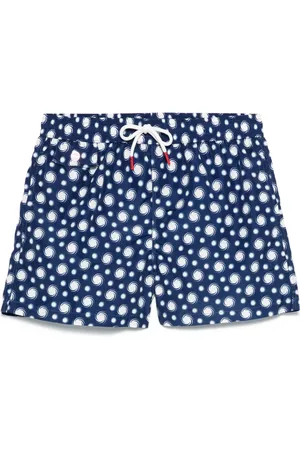 Kiton Badeshorts mit Wirbel-Print