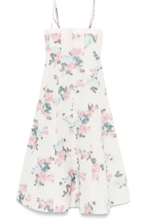 Serafini Gerafftes Taft-Maxikleid