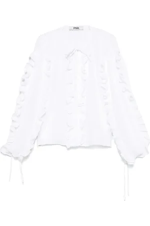 PNK Bluse mit Rüschenbesatz