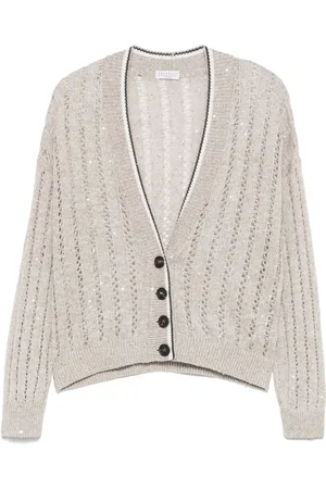 Brunello Cucinelli Cardigan mit Lochstrickmuster