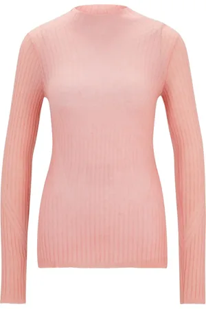 HUGO BOSS Gerippter Pullover mit Stehkragen