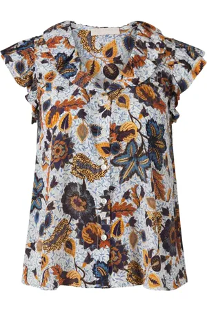 ULLA JOHNSON Seidenbluse mit Volants