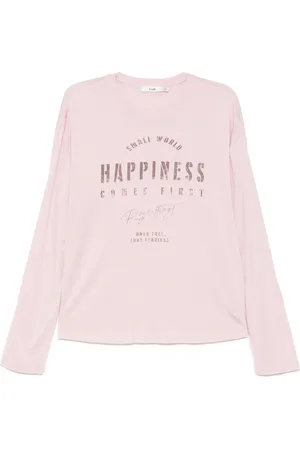 B+AB Langarmshirt mit Slogan-Print