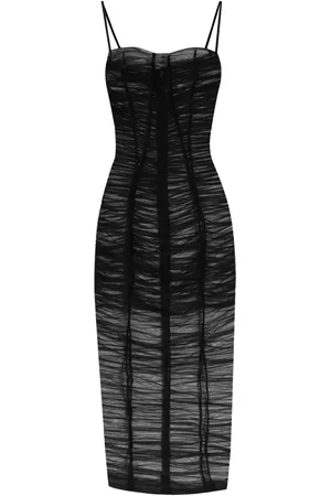 Dolce & Gabbana X Kim drapiertes Tüll-Midikleid