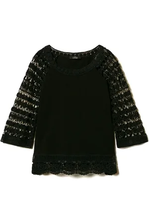 Twin-Set Bluse mit Makramee-Detail