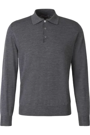 CANALI Jersey-Poloshirt mit langen Ärmeln