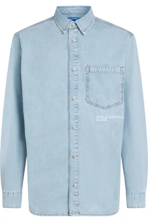 Karl Lagerfeld Jeanshemd mit Logo-Stickerei