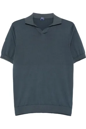 FEDELI Fein gestricktes Poloshirt