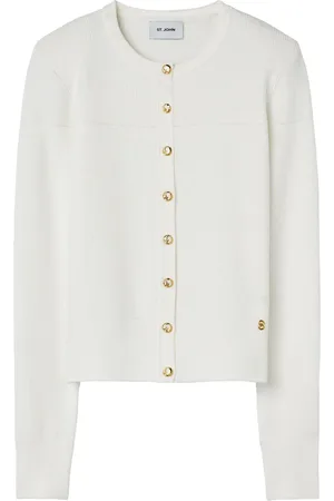 ST. JOHN Fein gerippter Cardigan