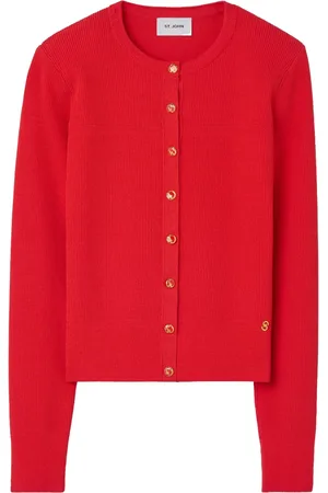 ST. JOHN Fein gerippter Cardigan
