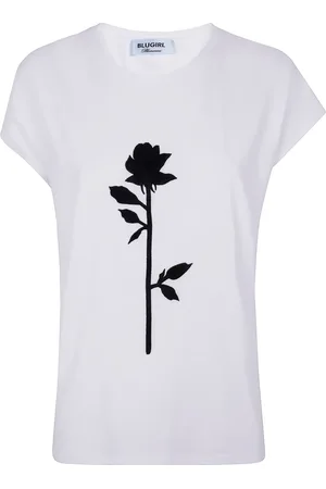 Blugirl T-Shirt mit Rosenstickerei