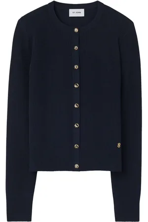 ST. JOHN Fein gerippter Cardigan