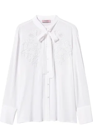Twin-Set Bestickte Georgette-Bluse