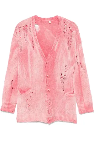 R13 Cardigan im Distressed-Look
