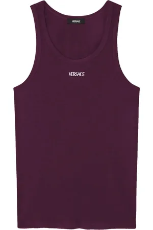 VERSACE Trägershirt mit Logo-Stickerei