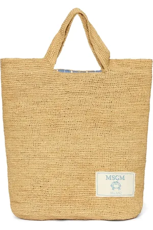 Msgm Tote Bag aus Raffiabast
