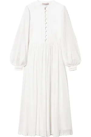 Twin-Set Plumetis Maxikleid aus Leinen