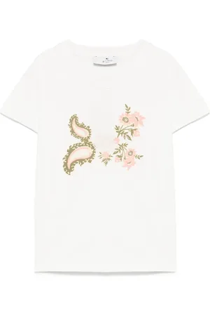Etro T-Shirt mit Blumenstickerei