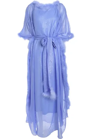Baruni Maxikleid mit Federbesatz