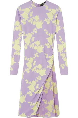 VERSACE Gerafftes Wild Roses Midikleid