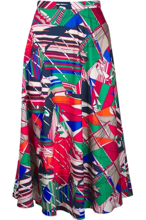 AKRIS Midirock mit Sea Clipper-Print