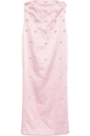 Retrofete Maxikleid mit Kristallverzierung
