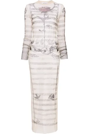 Jean Paul Gaultier Tattoo Marinière Maxikleid