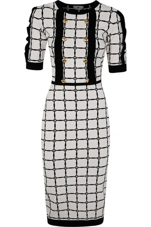 Elisabetta Franchi Midikleid mit Logo-Jacquard