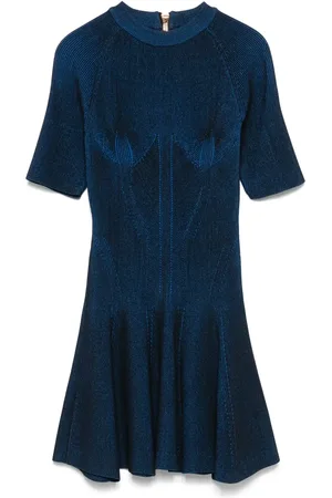 Balmain Geripptes Strickkleid