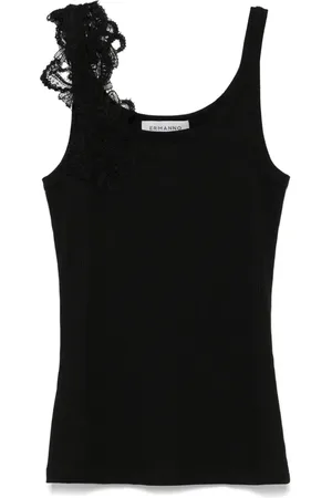 Ermanno Firenze Tanktop mit Spitzenborte