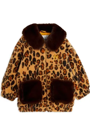 Mini Rodini Faux-Fur-Jacke mit Leopardenmuster