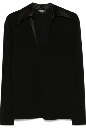 MUGLER Poloshirt mit Spiky-Kragen aus Satin