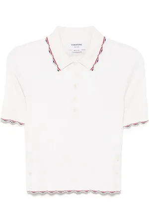 Thom Browne Geripptes Poloshirt mit RWB-Streifen