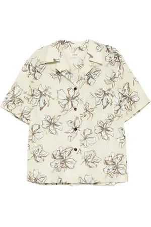 SYSTEM Bowlinghemd mit Blumen-Print