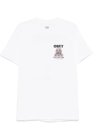 Obey T-Shirt mit Love & Unity Now-Print