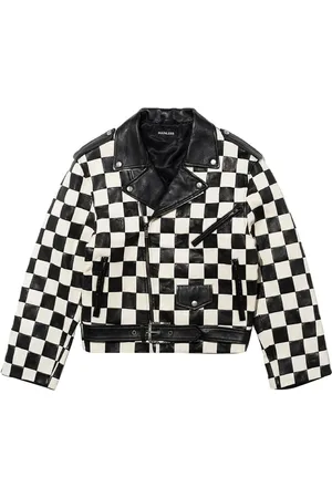 Mainless Karierte Bikerjacke