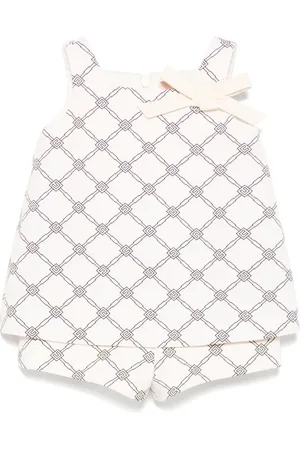 Elisabetta Franchi Kurzer Strampler mit Monogramm-Print