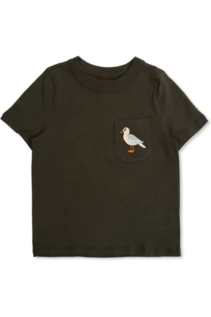 Mini Rodini T-Shirt mit Möwenstickerei