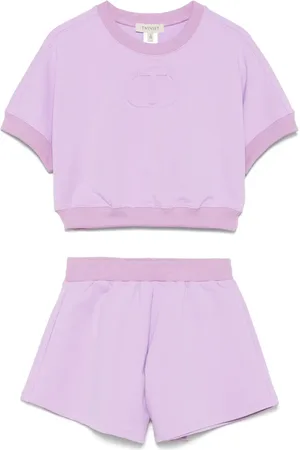 Twin-Set Shorts-Set mit Logo-Prägung