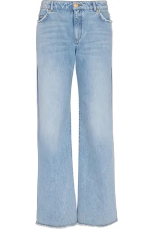 Balmain Ausgefranste Straight-Leg-Jeans