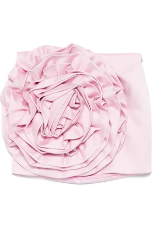 ROTATE Satin-Minirock mit Blumen-Applikationen