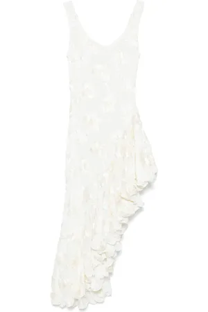 ROTATE Gerüschtes Kleid aus Mesh mit Blumen